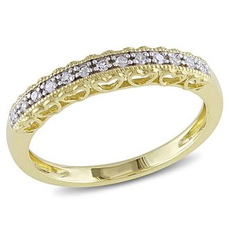 Amour Diamond Heart Anniversary Band In 10K Yellow Gold