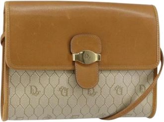 Dior Pre-owned Cross Body Bags, female, Beige, Size: ONE SIZE Pre-owned Vintage Honeycomb Flap Crossbody Bag