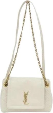 Saint Laurent Pre-owned Nolita Mini Lamb Shoulder Bag - Dames - Vintage Schoudertas - Wit - ONE Size - Leer - Vintage