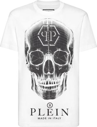 Philipp Plein T-shirt Ronde Hals SS Skull - Heren - T-shirts - Wit - 3XL - Katoen - Tops