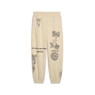 Puma Pantaloni della tuta da basket Swish N Ink da uomo, Accessori, Beige, 3XL