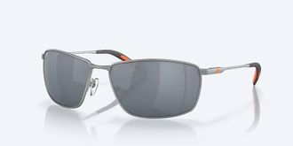 Costa Unisex Turret Polarized Sunglasses In Matte Silver +Trans Grey/orange Gray Silver Mirror