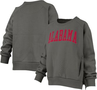 Pressbox Womens Pressbox Charcoal Alabama Crimson Tide Pocketed Raglan Pullover Sweatshirt at Nordstrom, Size Small