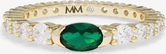 Melinda Maria Womens Maven Ring In Gold Emerald
