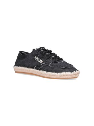 Autry Denim Espadrille Low-Top Sneaker - Black
