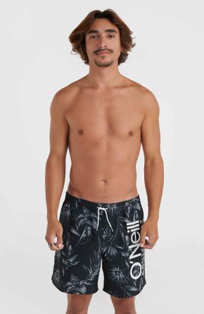 O'Neill Badeshorts ONEILL MIX & MATCH CALI FLORAL 16 SWIM SHORTS, Herren, Gr. M, N-Gr, schwarz, Microfaser, Polyester, gemustert, Badehosen Badeshorts, mit Lo