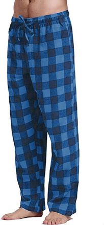 Generic Mens Nightwear Lounge Pants Mens Checkered Pj Bottoms Soft Plaid Nightwear Causal Loose Wide Leg Elasticated Waist Plaid Pj Bottoms Jogging Warm Track