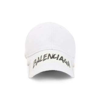 Balenciaga White Logo Baseball Hat