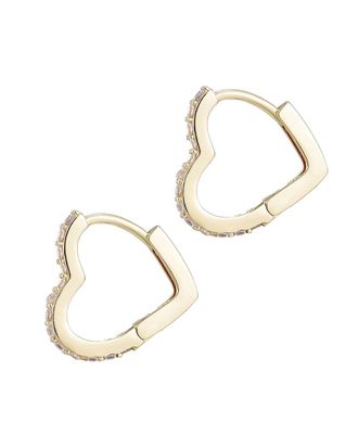 Adornia Adornia 14K Plated Cz Heart Hoop Earrings