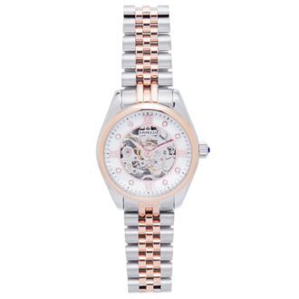 Empress Magnolia Automatic MOP Skeleton Dial Stainless Steel Bracelet Watch