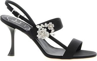 Roger Vivier Black Viscose Stiletto Heel Womens Sandals
