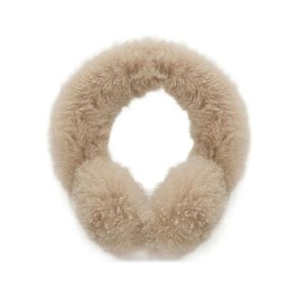 Yves Salomon Accessoires, Dames, Beige, ONE Size, Wol, Cashmere Lamscheer Oorbeschermers