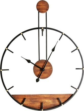 Beliani Reloj De Pared Moderno Colgante Estilo Industrial Escandinavo Estructura De Metal Negro Taugon