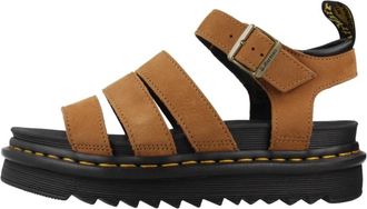 Dr. Martens Blaire Flat Sandalen - Dames - Sandalen - Bruin - 39 EU - Leer - Schoenen