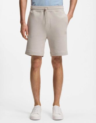 HUGO BOSS Mens BOSS Orange Sewalk Mens Cotton-Terry Shorts With Logo Badge - Open Grey 070 - Size: 35/34/32