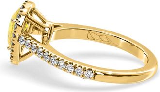 The Diamond Store Diana Yellow Lab Diamond Pear Halo Ring 1.00ct in 18K Yellow Gold - Elara Collection
