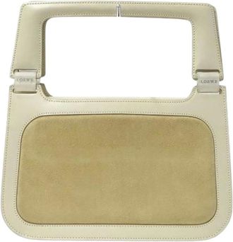 Loewe Pre-owned Handbags, female, Beige, Size: ONE SIZE Pre-owned Suede Handbag