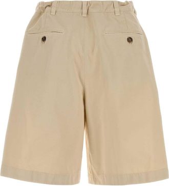 Prada Womens Sand Gabardine Bermuda Shorts Sabbia Exterior: Cotton
