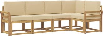 vidaXL Conjunto De Sof&aacute;s De Exterior 5 Uds. Y Beige Vidaxl