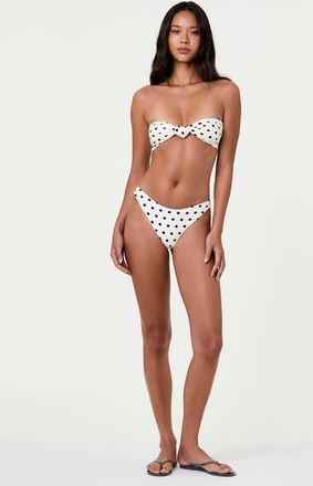 Nicholas Naia Knot Bikini Top in Ivory/black Polka Dot at Nordstrom, Size X-Small