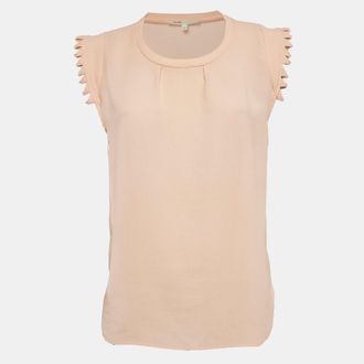 Maje Pink Crepe Sleeveless Top