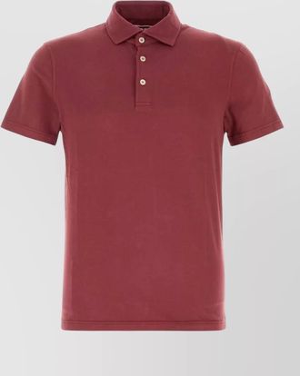 Fedeli stretch cotton polo shirt short sleeves