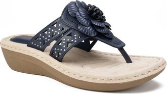 White Mountain Cynthia Thong Comfort Sandal - Multiple Widths Available in Navy/smooth at Nordstrom Rack, Size 9.5