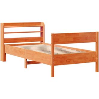 vidaXL Estructura De Cama Sin Colch&oacute;n Madera Maciza Marr&oacute;n 75x190 Cm Vidaxl