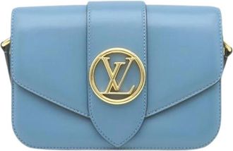 Louis Vuitton Pre-owned Pont 9 MM Cross Body Bag - Dames - Vintage Schoudertas - Blauw - ONE Size - Leer - Vintage