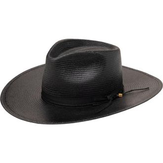 Stetson Jw Marshall Straw Hat in Black at Nordstrom, Size Small