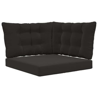 vidaXL Coj&iacute;n Para Sof&aacute; De Exterior 3 Pcs Negro Poli&eacute;ster Vidaxl