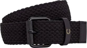 Fred Perry Accessoires, unisex, Zwart, L, Leer, Gevlochten Riem