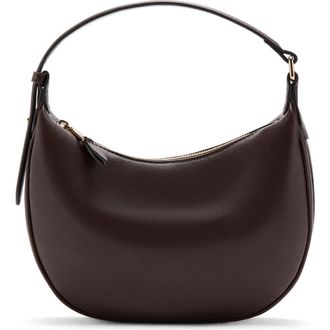 Mango Oval Faux Leather Shoulder Bag in Chocolate at Nordstrom