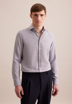 Seidensticker Businesshemd SEIDENSTICKER Slim, Herren, Gr. XL (43), normale &Auml;rmell&auml;ngen, braun, 100% Baumwolle, Strukturmuster, slim fit, 2-Knopf-Manschette, Hemden