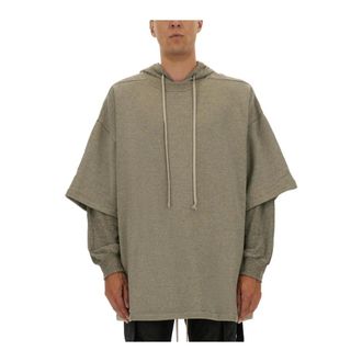 Rick Owens Sudadera con Capucha de Doble Capa - Sweatshirts & Hoodies - Hombre - Gris - L