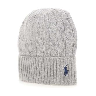 Polo Ralph Lauren Cable Wool-cashmere Beanie - Dames - Hoeden - Grijs - ONE Size - Wol - Accessoires