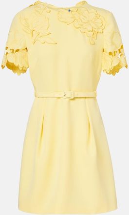 LEO LIN Aurelie belted floral-appliqu&eacute; minidress