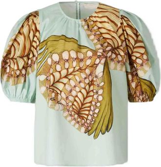 Ulla Johnson Top Ravena con stampa botanica - Blu