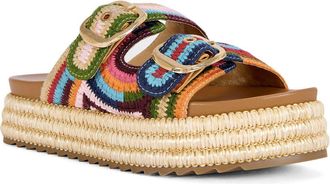 Azalea Wang Nikkei Platform Slide Sandal in Blue Multi at Nordstrom, Size 11