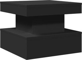 vidaXL Mesa De Centro Con Luces Led Negro 50x50x40 Cm Vidaxl