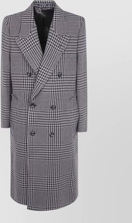 Emporio Armani virgin wool prince of wales tweed double-breasted coat