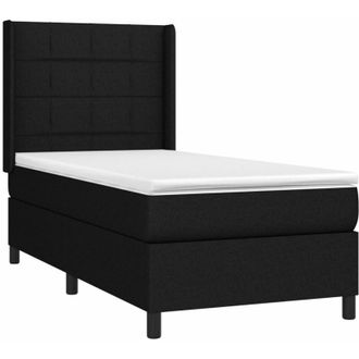 vidaXL Vidaxl - Cama Box Spring Con Colch&oacute;n Tela Negro 90x190 Cm