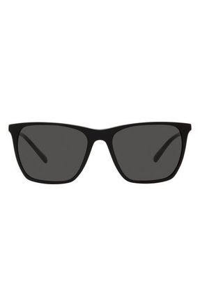 Brooks Brothers 56mm Square Sunglasses in Black/Grey at Nordstrom