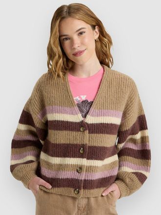Roxy Marble Tiles Stripe Strickpullover braun
