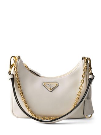 Prada Re-Edition mini bag - women - Metal/Nylon/Enamel/Calf Leather - OS - White