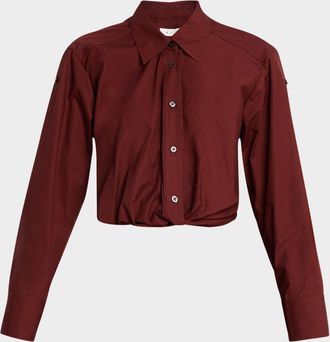 A.L.C. Leo Gathered Button-Front Top