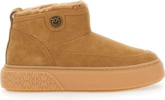 Pinko Yoko 22 Mid Sneakers - Dames - Winterlaarzen - Beige - 38 EU - Leer - Schoenen