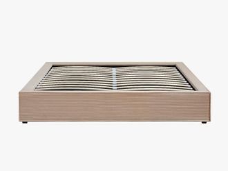 VENTE-UNIQUE.COM Somier con canap&eacute; abatible terciopelo beige