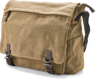 Trendhim Bag Messenger Mens Yellow | Canvas Satchel & Laptop Bag made of Durable Materials | Danish Design | Fits a 16 Inch Computer | Ideal for Work and Schoo