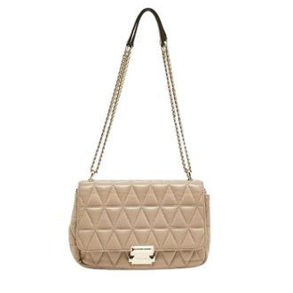 Michael Kors Pre-owned Leren Schoudertas - Dames - Pre-owned - Beige - Maat: ONE Size Leer